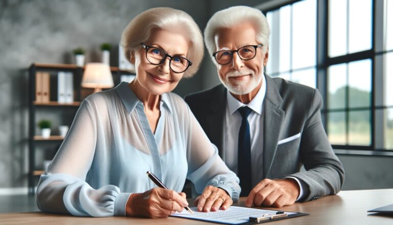 elderly woman and man selling their wellness practice to retire 1920 by 1080